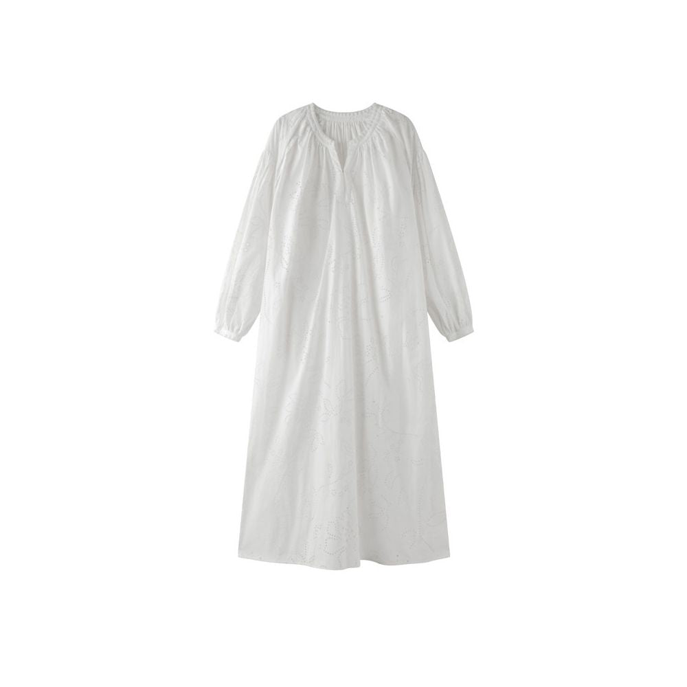ASAYA6920 – Meadow Whisper Cotton Dress 🌿🤍🍃