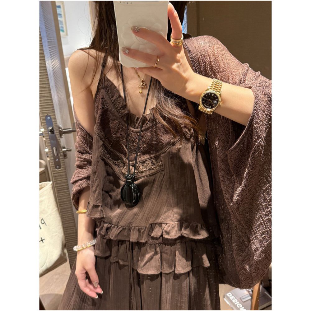 fancccy Lyocell Tencel Lace Ruffled Camisole for Women 2026 Summer New Style V neck Loose Fit Slimming Vest image 5