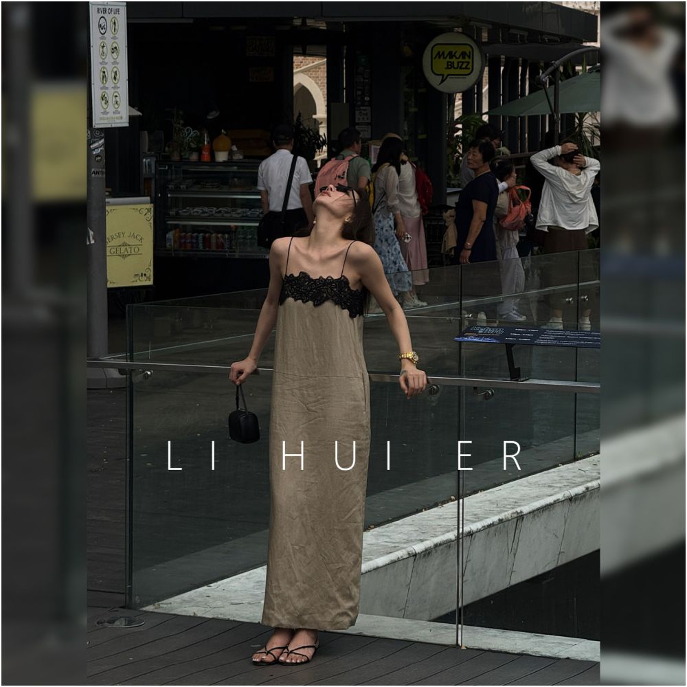 LiHuiEr Zhici French style sleeveless linen dress for women spring style elegant and sophisticated slip dress image 3