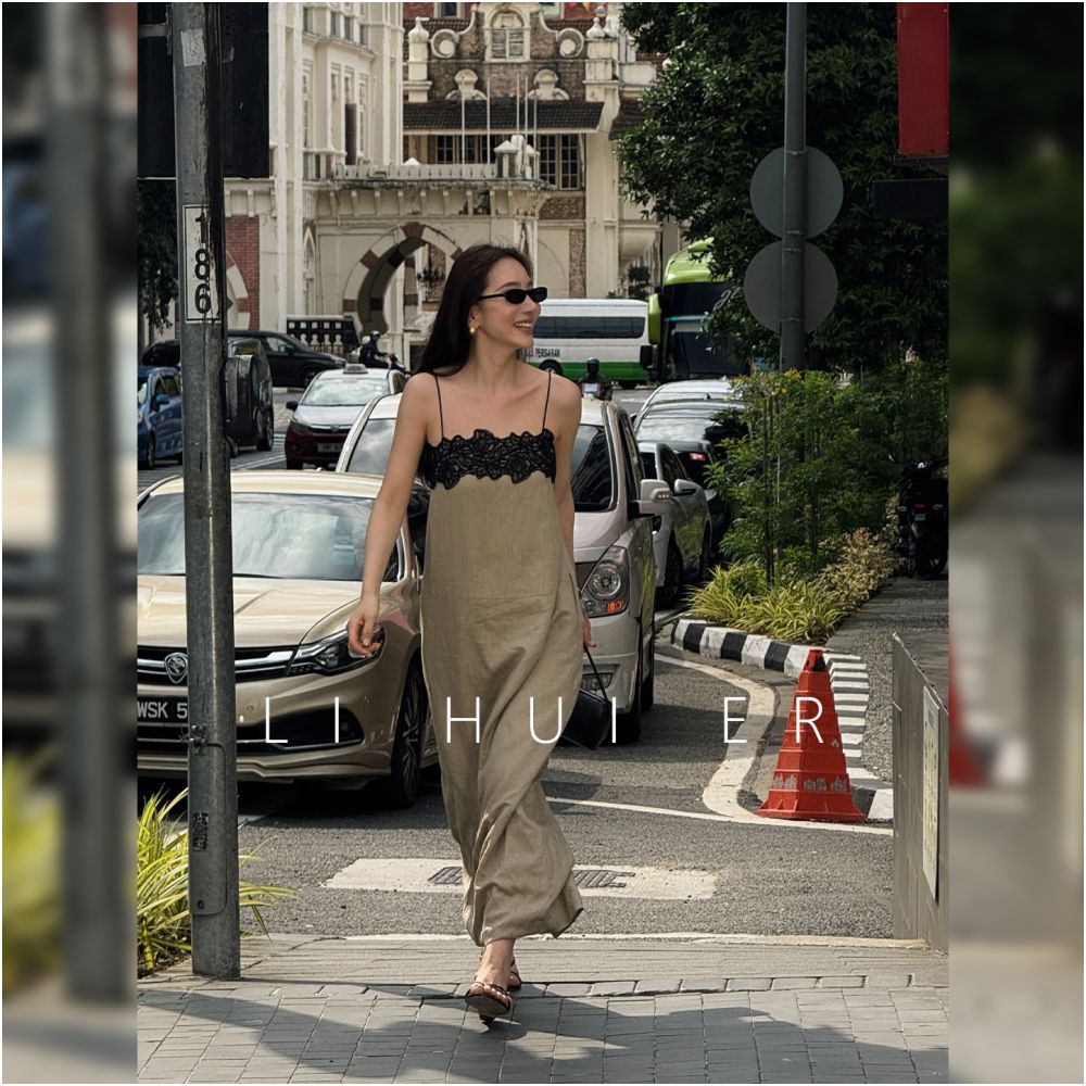 LiHuiEr Zhici French style sleeveless linen dress for women spring style elegant and sophisticated slip dress image 5
