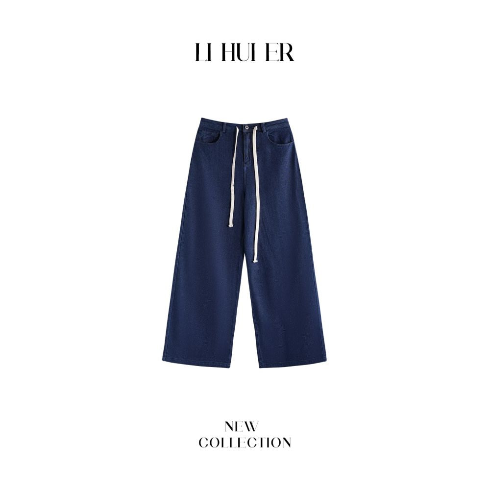 ASAYA6933 – Coastal Breeze Wide-Leg Denim Pants 💙☀️👖