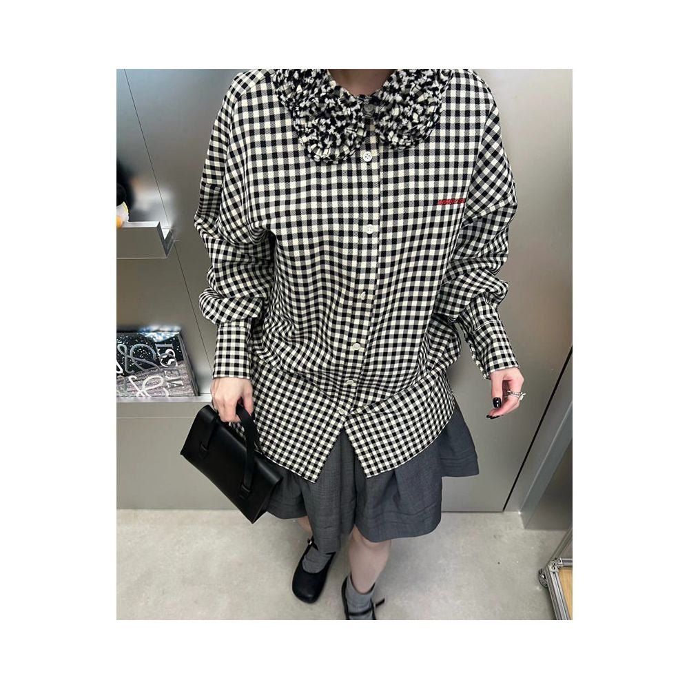 ASAYA6934 – Bloom Collar Cotton Shirt 🌸🤍💙