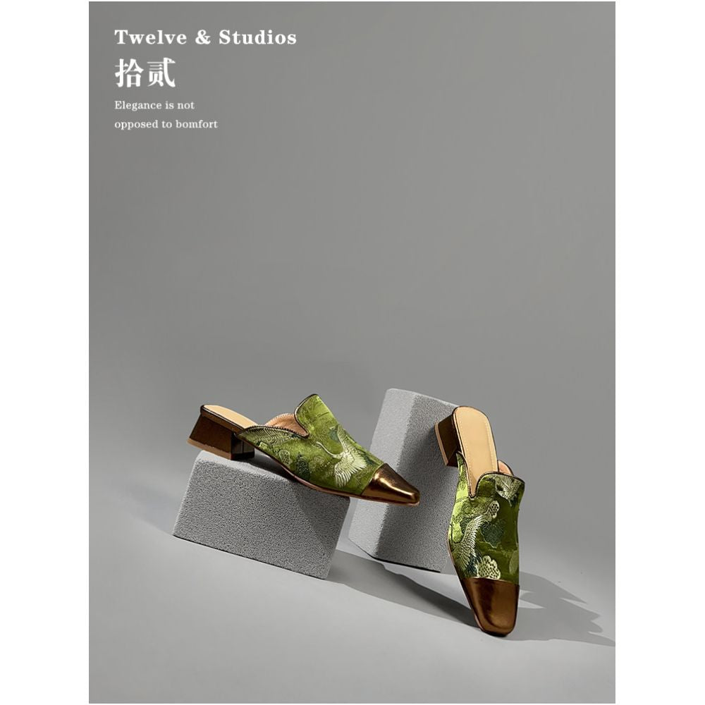 ASAYA6938 – Imperial Garden Mule Heels 🌿🕊️