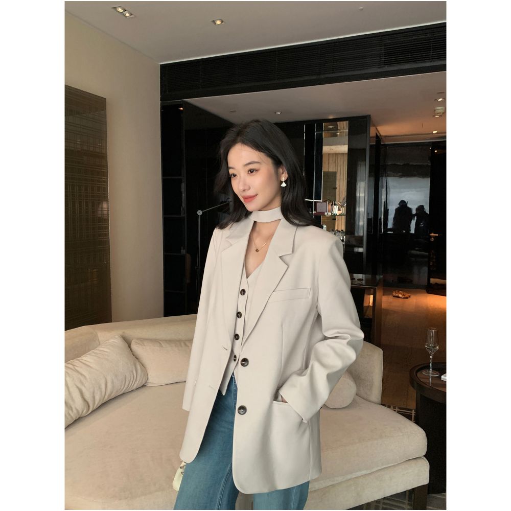 ASAYA6944 – Élodie Tailored Vest & Blazer Set 🤍✨