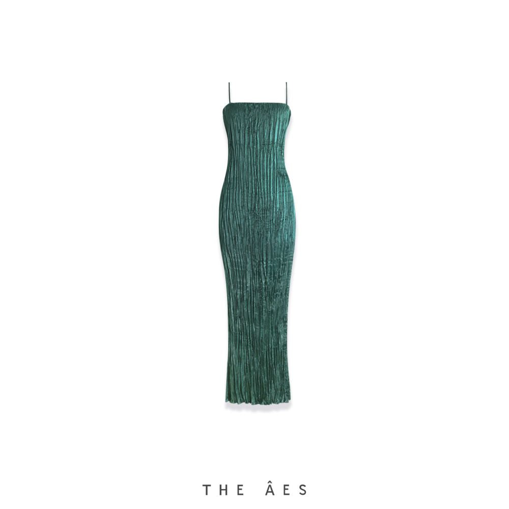 ASAYA6948 – Ocean Mist Pleated Dress 🌊✨