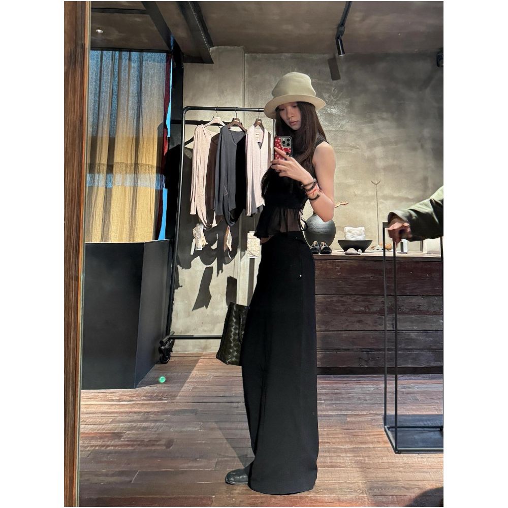 UU Black Slim Waist Backless Chic Unique Mesh Sleeveless Top Summer New Arrival Niche Dark Lolita Style image 2