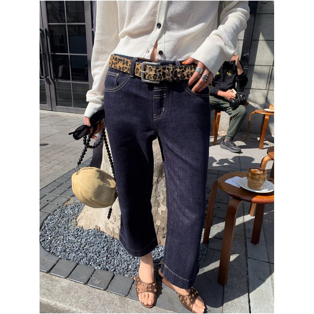 ASAYA6964 – Lace Ribbon Sweetheart Top & Vintage Indigo Denim Set 🎀👖🩶