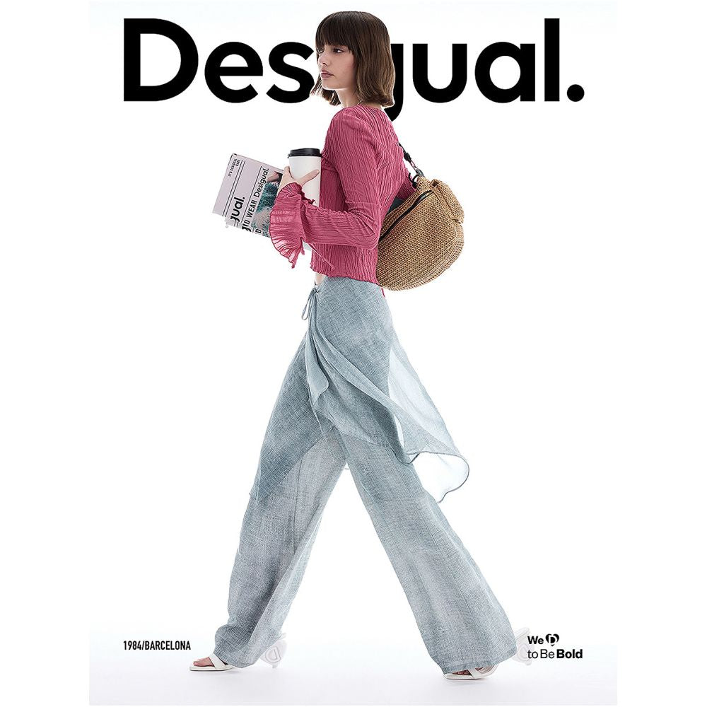 Desigual Celebrity Style Spring Summer 2026 New Arrival Lightweight Faux Denim Print Two Piece Set Clothing Casual Pants image 1
