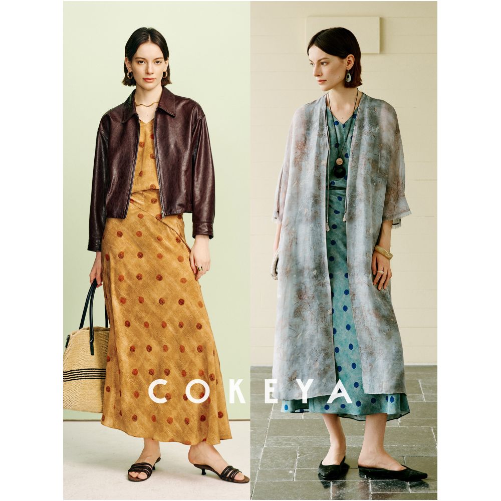 COKEYA Seine Evening Breeze 6A Grade Silk Mulberry Silk Polka Dot Vest French V Neck Sleeveless Dress for Women Summer image 4