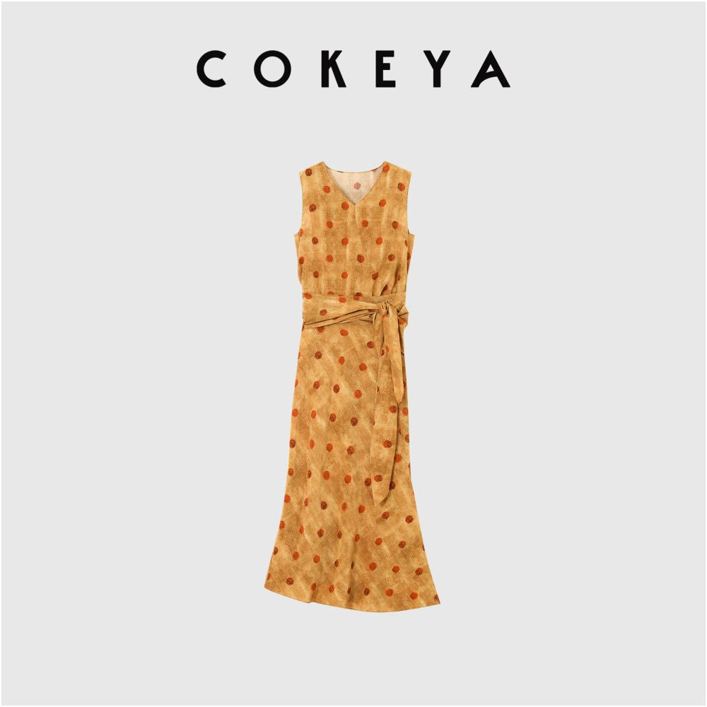 ASAYA6989 – Vintage Silk Polka Wrap Dress 💙🍂