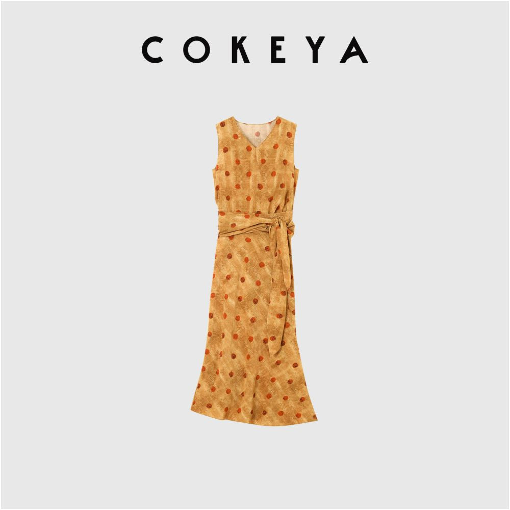 ASAYA6989 – Vintage Silk Polka Wrap Dress 💙🍂
