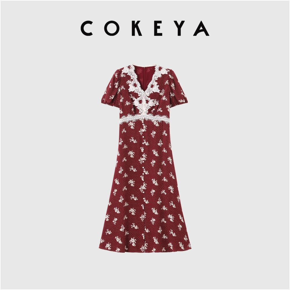 ASAYA6991 – Midnight Blossom Silk Dress 🌸🌙