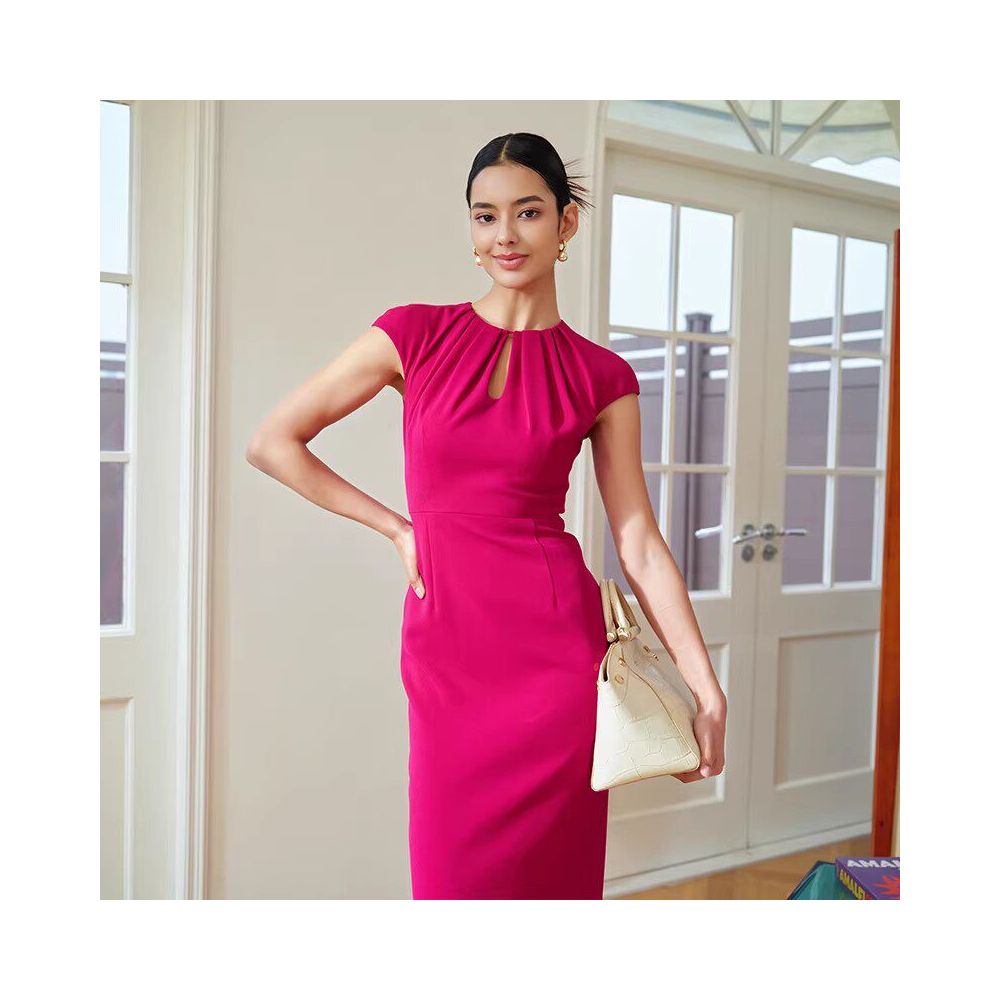 ASAYA6992 – Grace Keyhole Sheath Dress ✨🤍