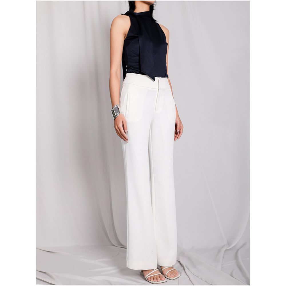 BRANDBYMEI Slimming and Height Enhancing Wide Leg Pants High Waisted White Black Purple Blue Soft and Suitable for Commuting image 1