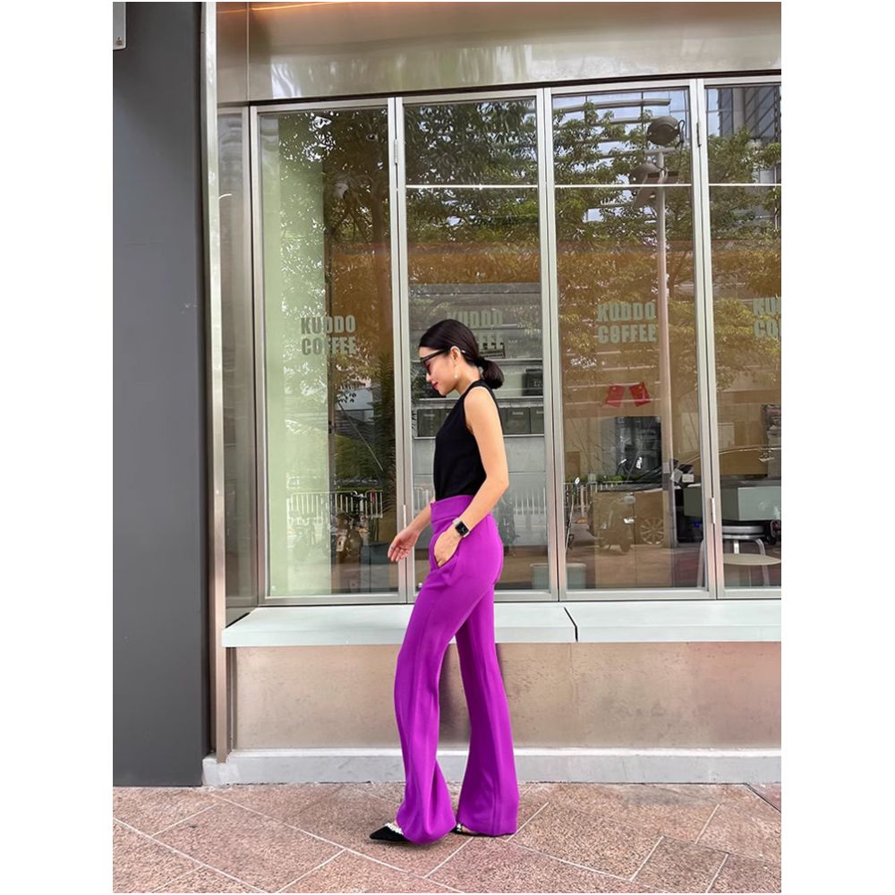 BRANDBYMEI Slimming and Height Enhancing Wide Leg Pants High Waisted White Black Purple Blue Soft and Suitable for Commuting image 2