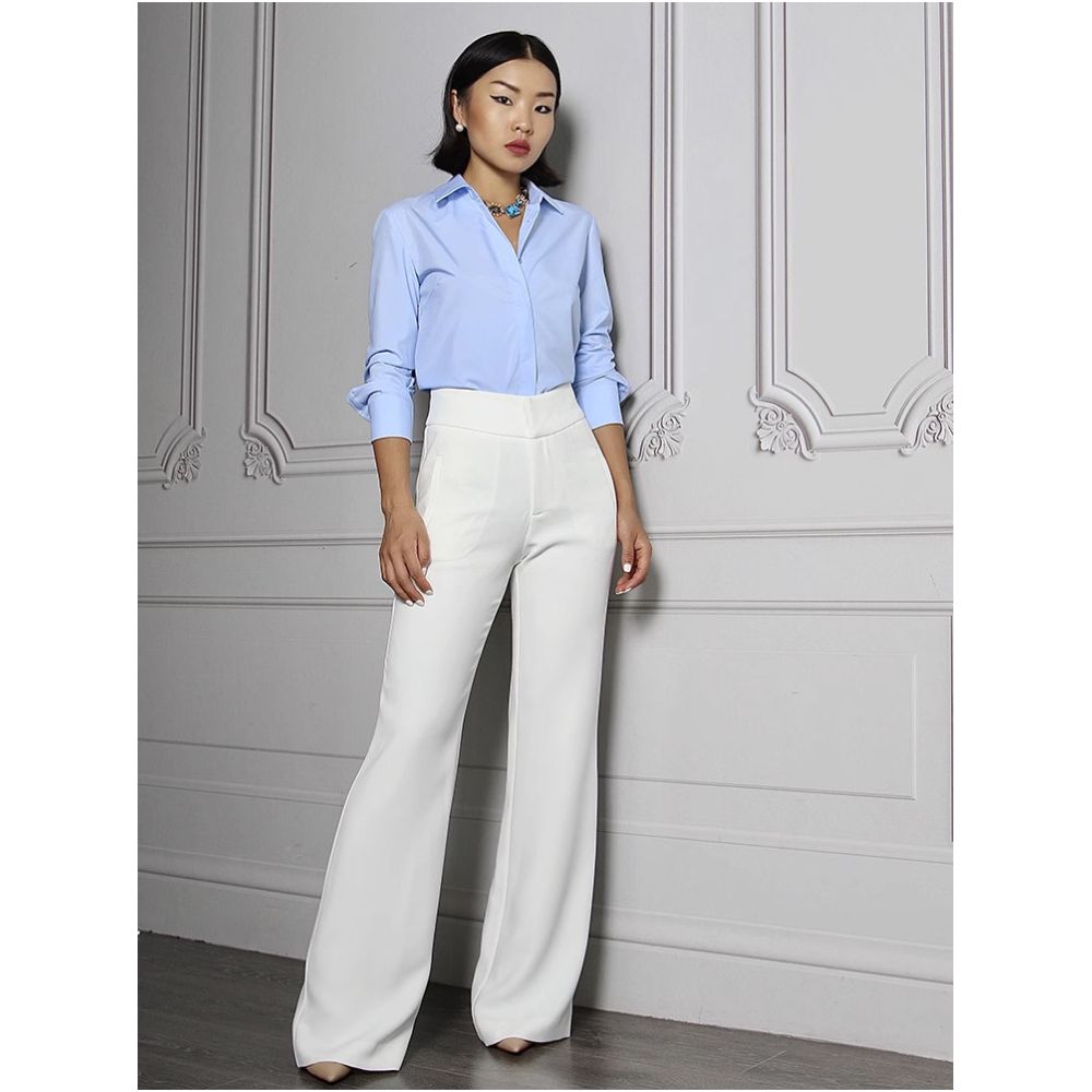 BRANDBYMEI Slimming and Height Enhancing Wide Leg Pants High Waisted White Black Purple Blue Soft and Suitable for Commuting image 3