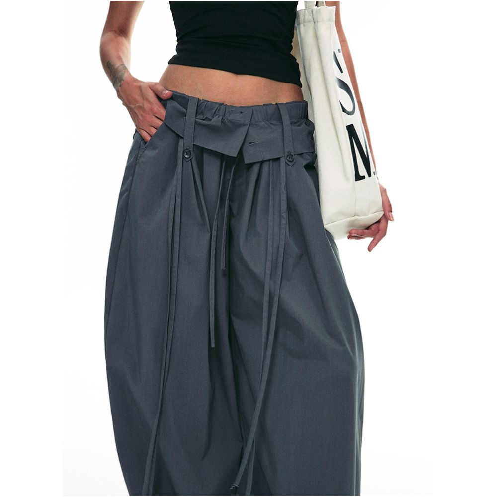 SINGLE MOMENT Summer Loose Wide Leg Slimming Casual Straight Leg Pantyhose Pants image 4