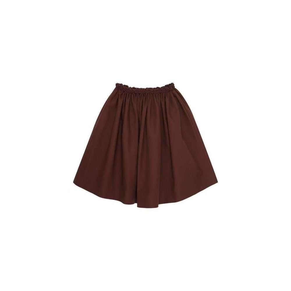 ASAYA7009 – Moonlight Gathered Midi Skirt 🤍🌙🍫