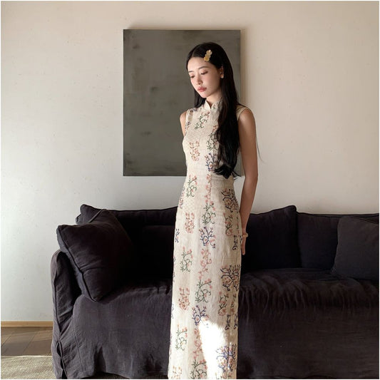ASAYA7010 – Blossom Whisper Cheongsam Dress 🌸🤍✨