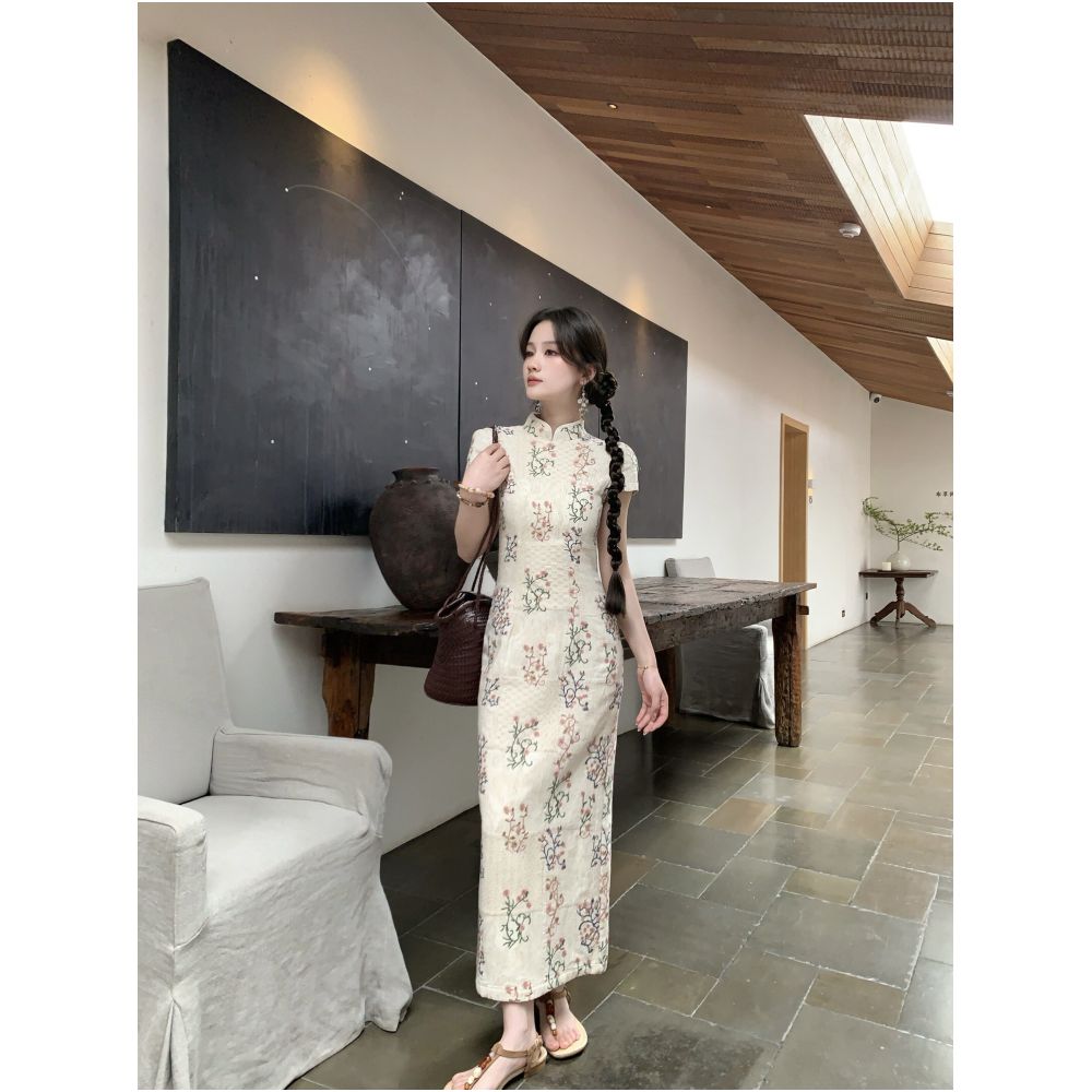ASAYA7010 – Blossom Whisper Cheongsam Dress 🌸🤍✨