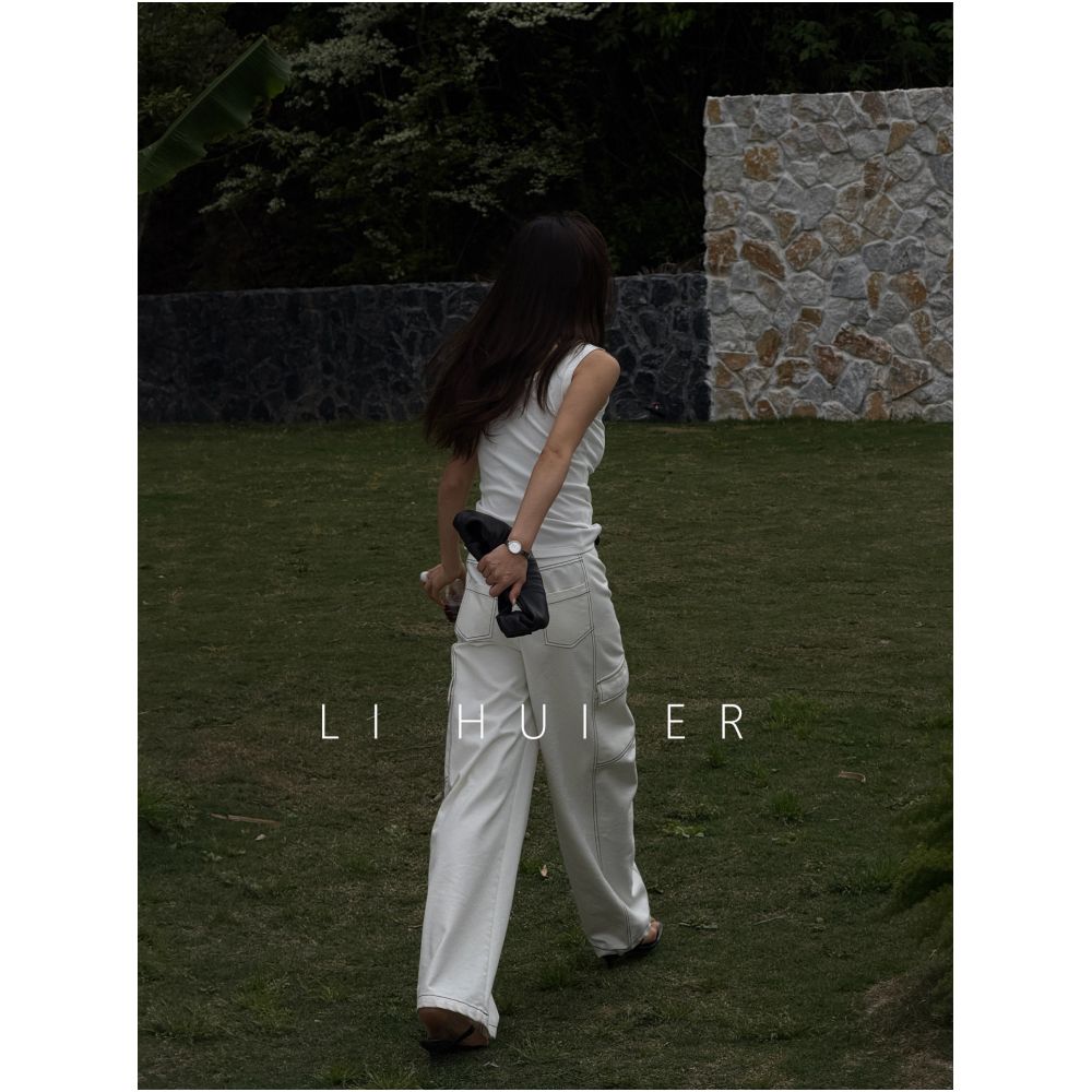 LiHuiEr Li Huier Qingkong Women s Retro Loose White Denim Jeans 2026 New Style Summer Thin Style image 1