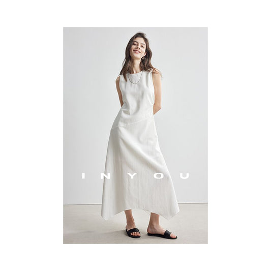 ASAYA7038 – Ivory Drift Linen Dress 🤍🌿✨