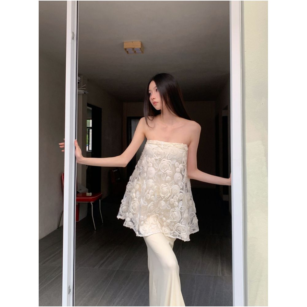 Drawdream Sexy High End Jacquard Bandeau Top and Skirt Set for Summer image 1