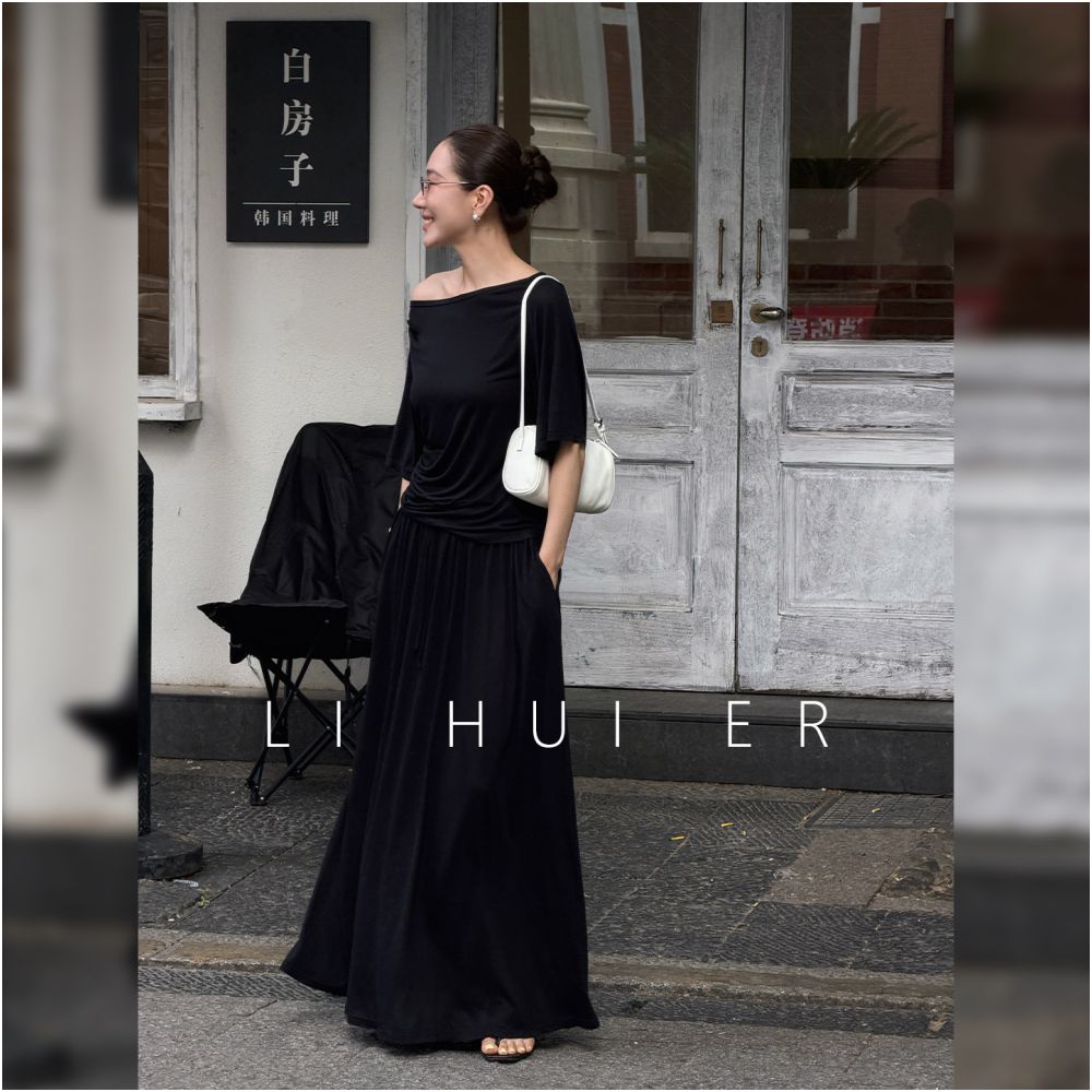 ASAYA7057 – Noir Cloud Drape Set 🖤☁️