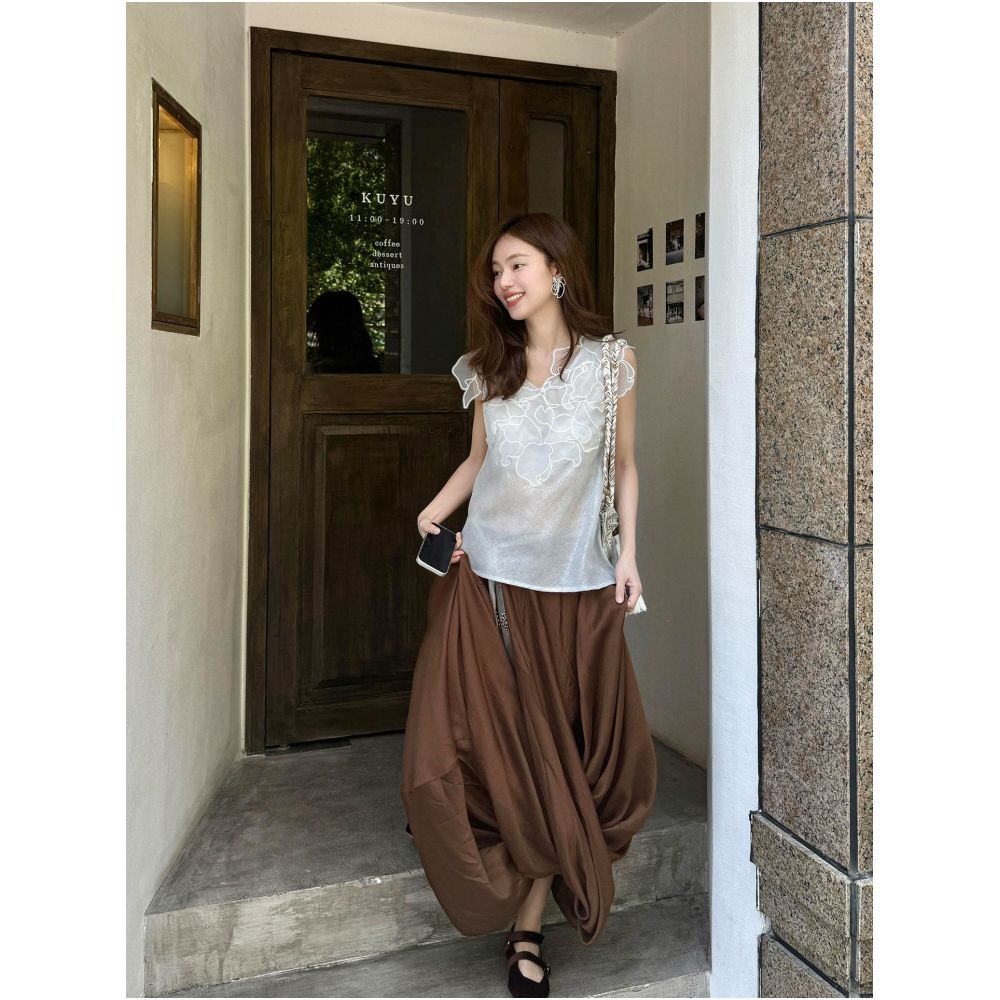 Free Optimist Layered Floral Sleeveless Vest for Women 2026 Summer New Arrival Lightweight Comfortable and Breathable Top image 3