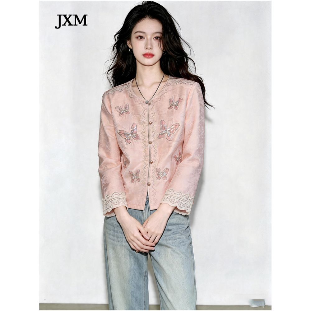 New Chinese style retro butterfly cardigan for women summer 2026 fashionable niche casual commuter cardigan top image 0