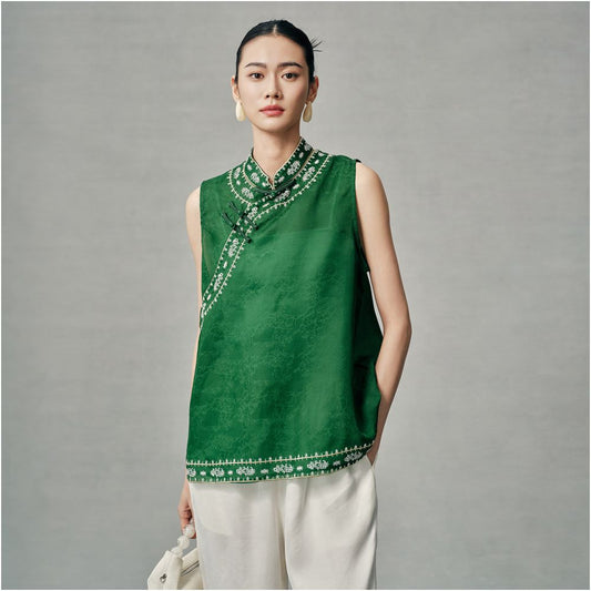ASAYA7110 – Imperial Silk Mandarin Top 💚🌿