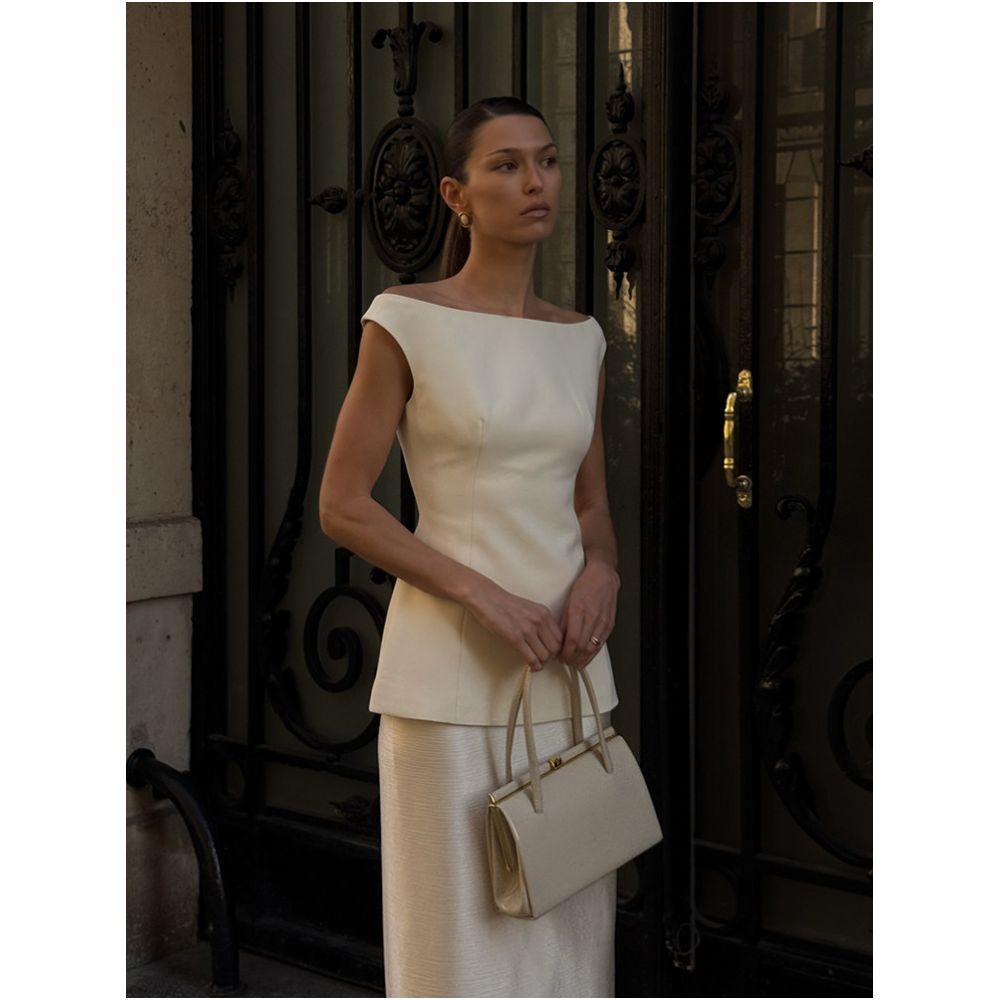 Eenkcos s new off shoulder vest with a sophisticated and elegant style featuring a unique casual solid color and slim fit perfect for commuting image 1
