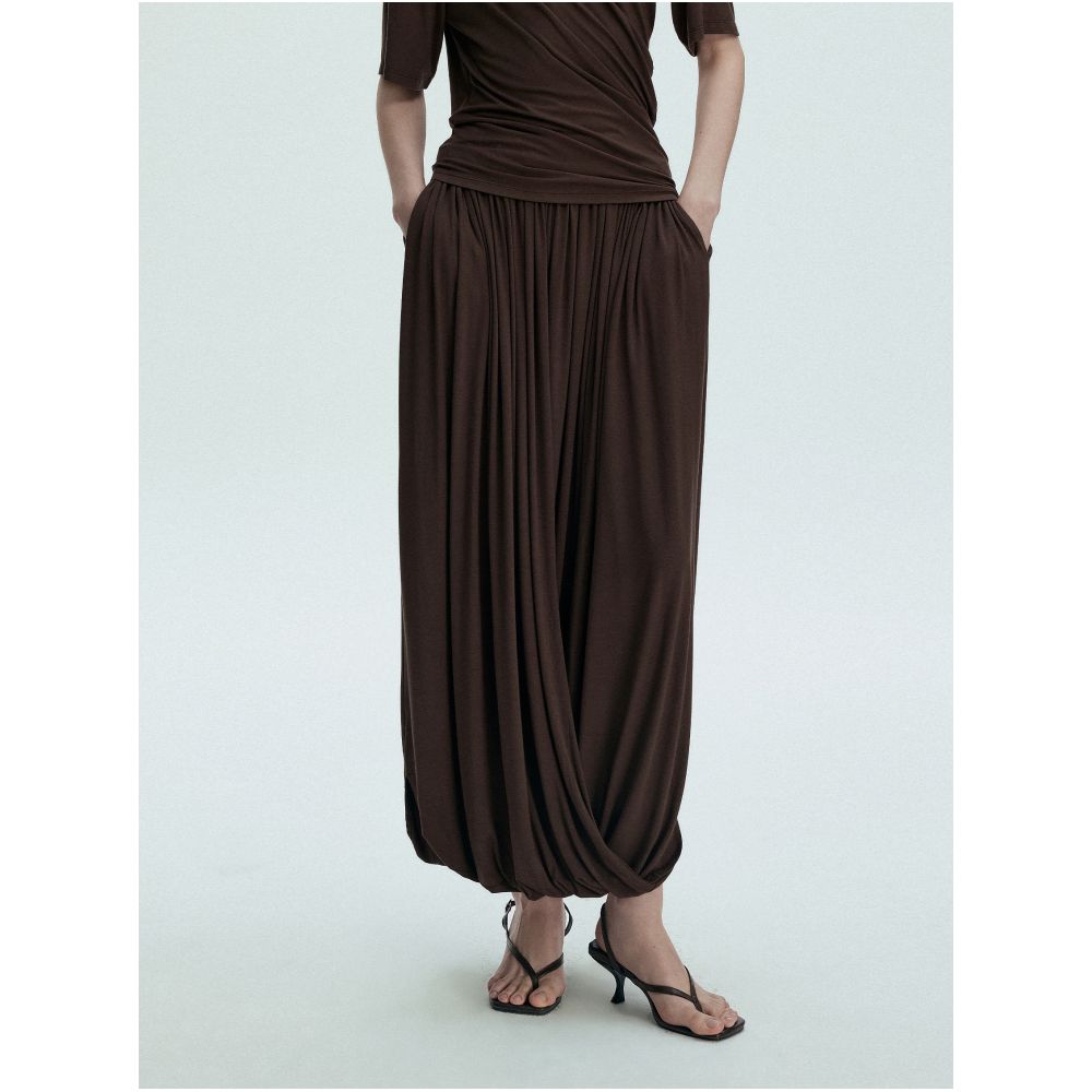 Bymolycho Effortless Outfit Ideas Coffee colored Pleated Midi Skirt Tulip Skirt Design Two Ways to Wear image 2