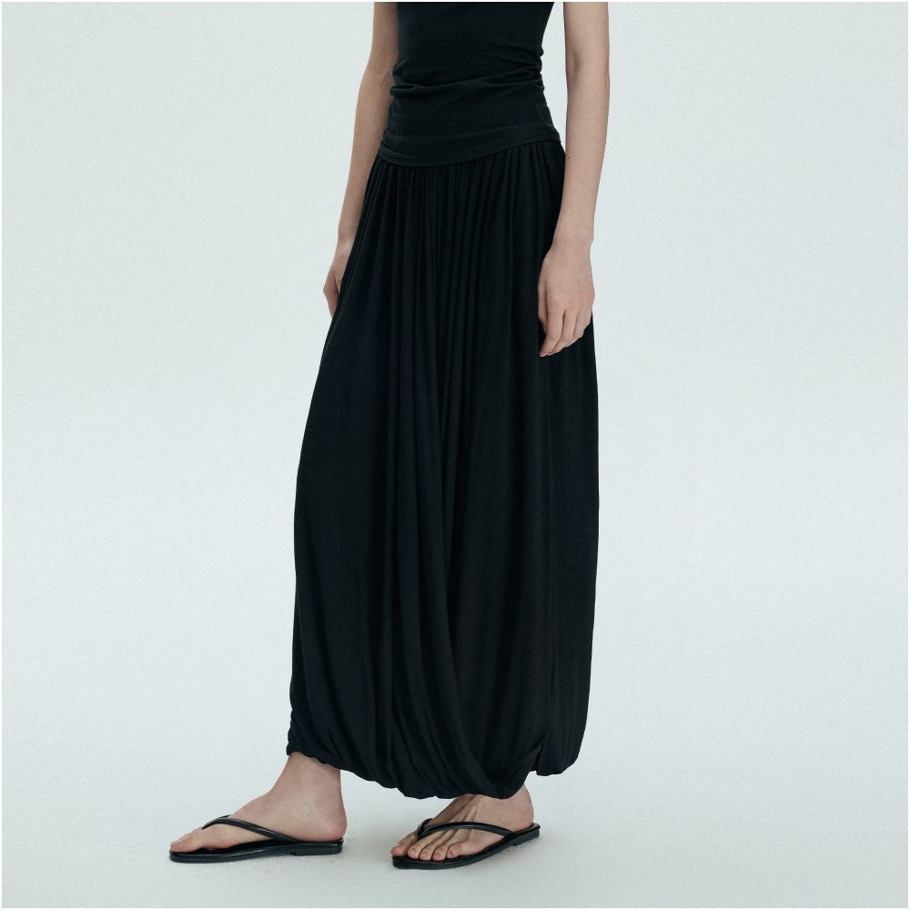 ASAYA7142 – Fluid Drape Maxi Skirt 🖤🤎