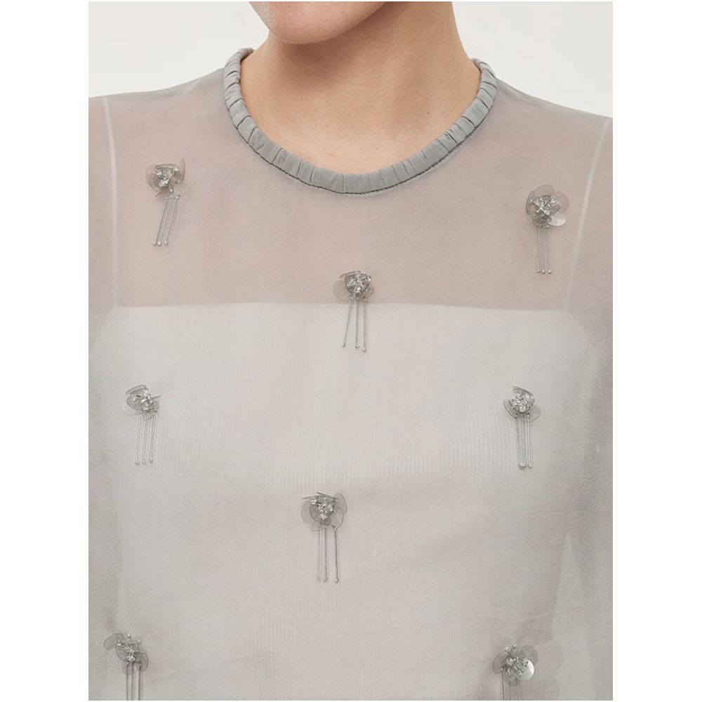 CHICJOC Heavyweight Handmade Workshop Wind Chime Beaded Silk Organza Vest Heavy Crepe Silk Wool Faux Two Piece Skirt image 1