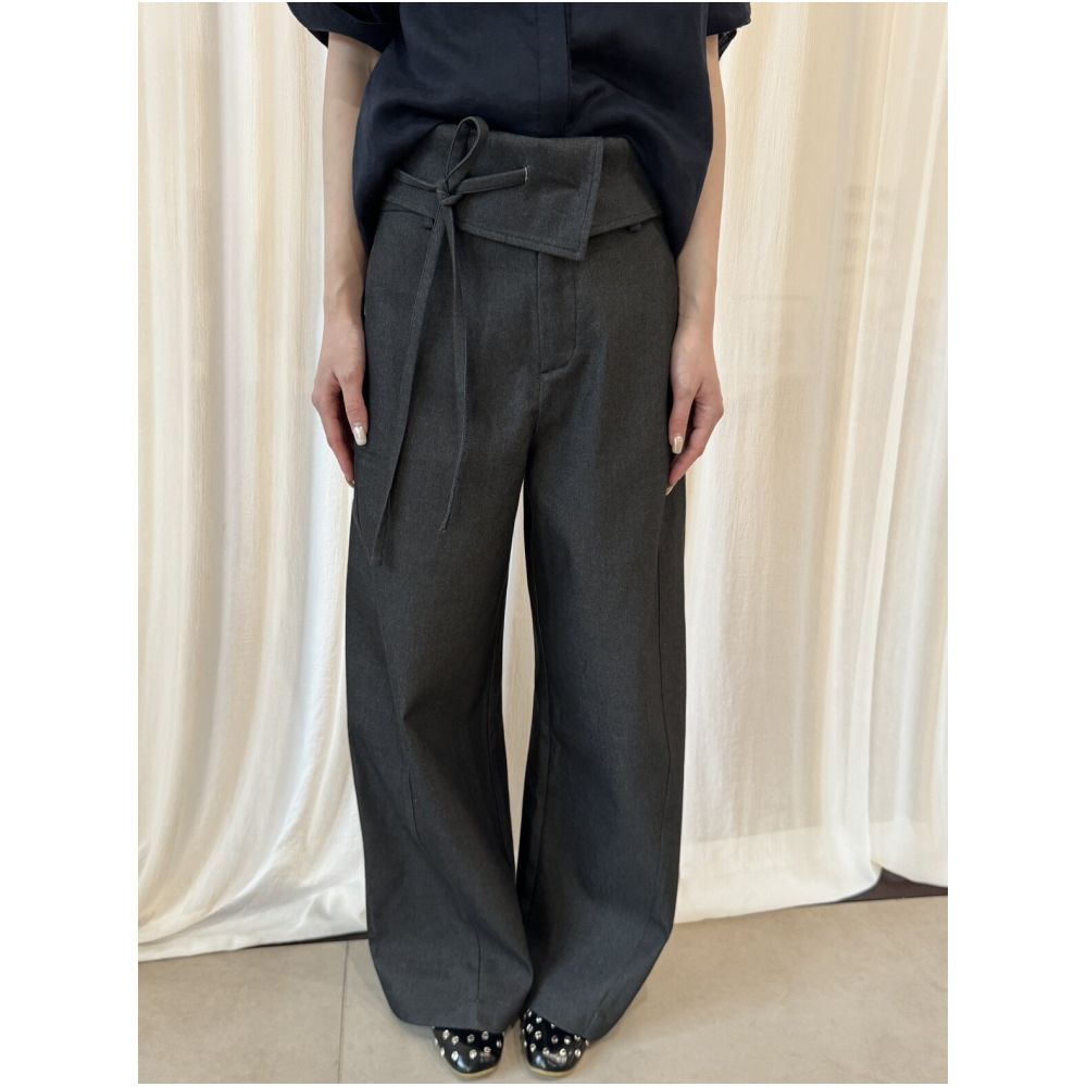 RREIKO Summer Versatile A line Wide Leg Kendo Jeans with Adjustable Bow Waistband for Casual Commute image 0