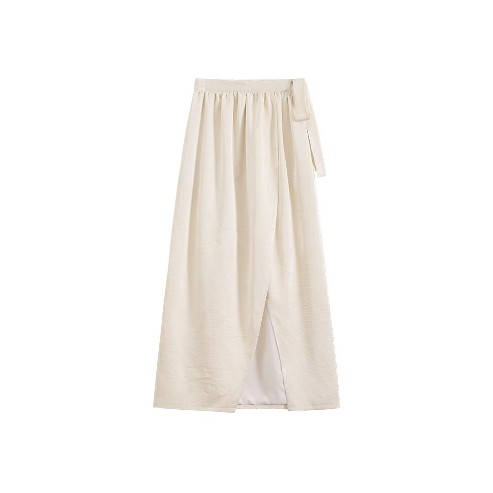 ASAYA7185 – Draped Elegance Wrap Skirt 🤍🖤