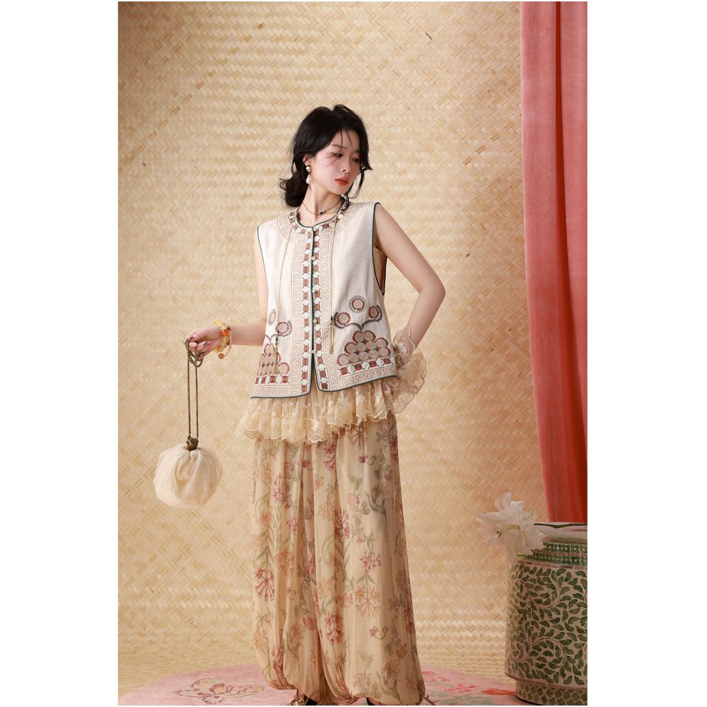 Dangdang Floating Air Women s Summer Wide Leg Pants Silk Smooth Crepe Pants with Balloon Lantern Design image 1