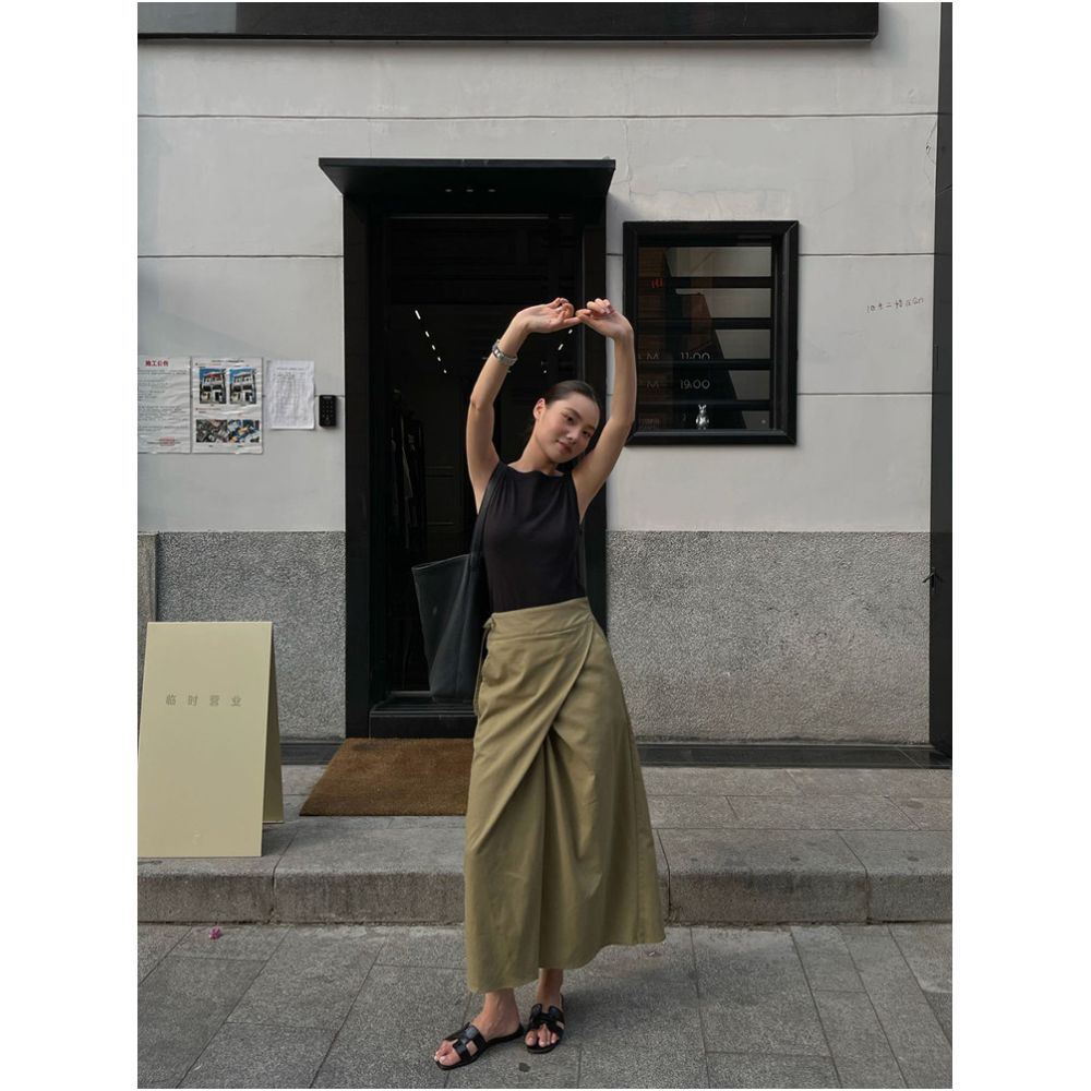 PURITY YH Niche Korean Style 2025 Summer Women s High Waisted Irregular A Line Skirt image 2