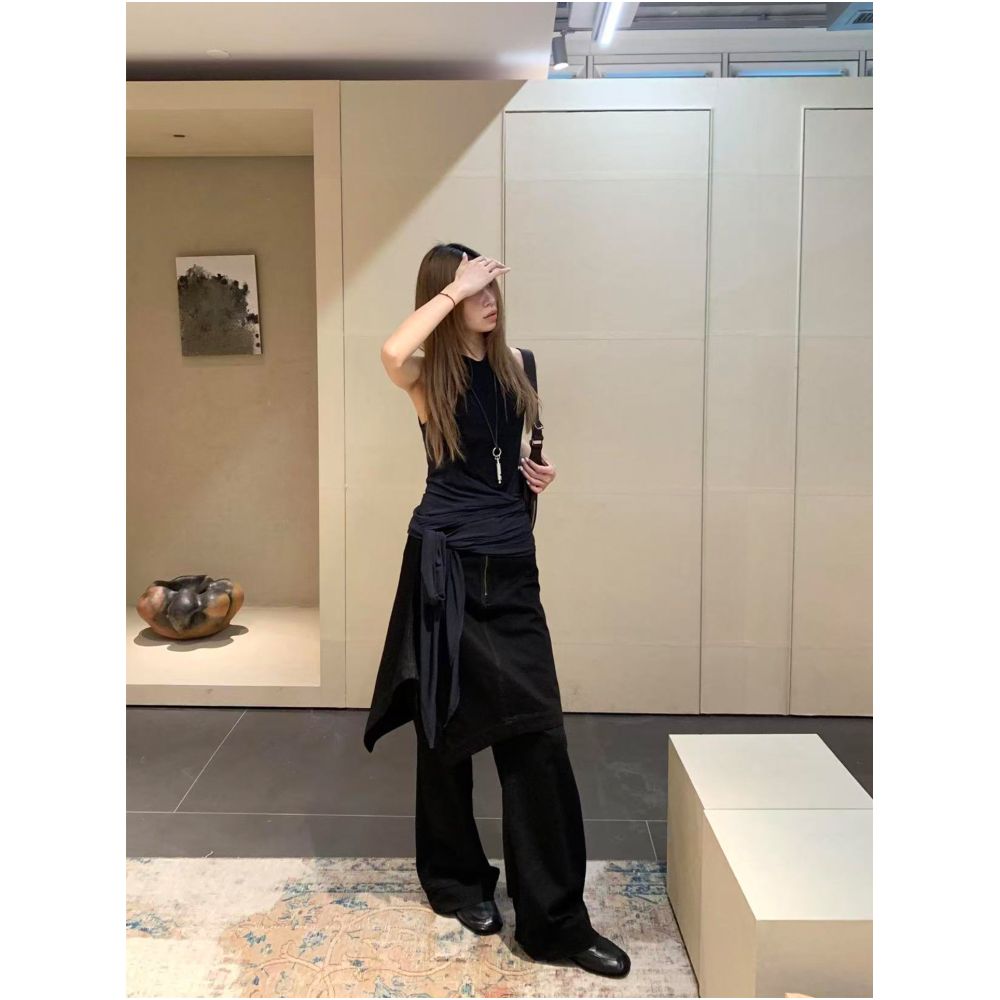 2ND STUDIOS Sleeveless Two Piece Set Retro Hot Girl Style Versatile Summer 2026 New Arrival Butt Curtain Design image 1