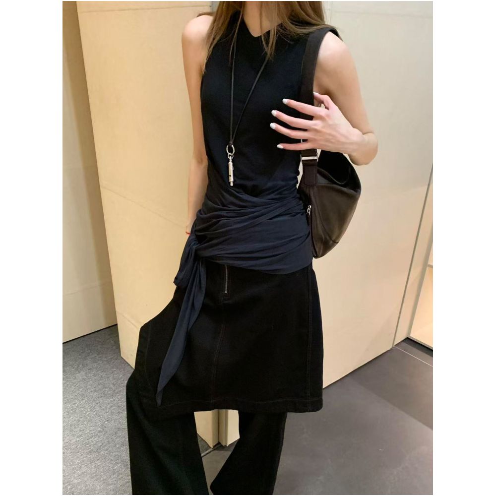 2ND STUDIOS Sleeveless Two Piece Set Retro Hot Girl Style Versatile Summer 2026 New Arrival Butt Curtain Design image 2