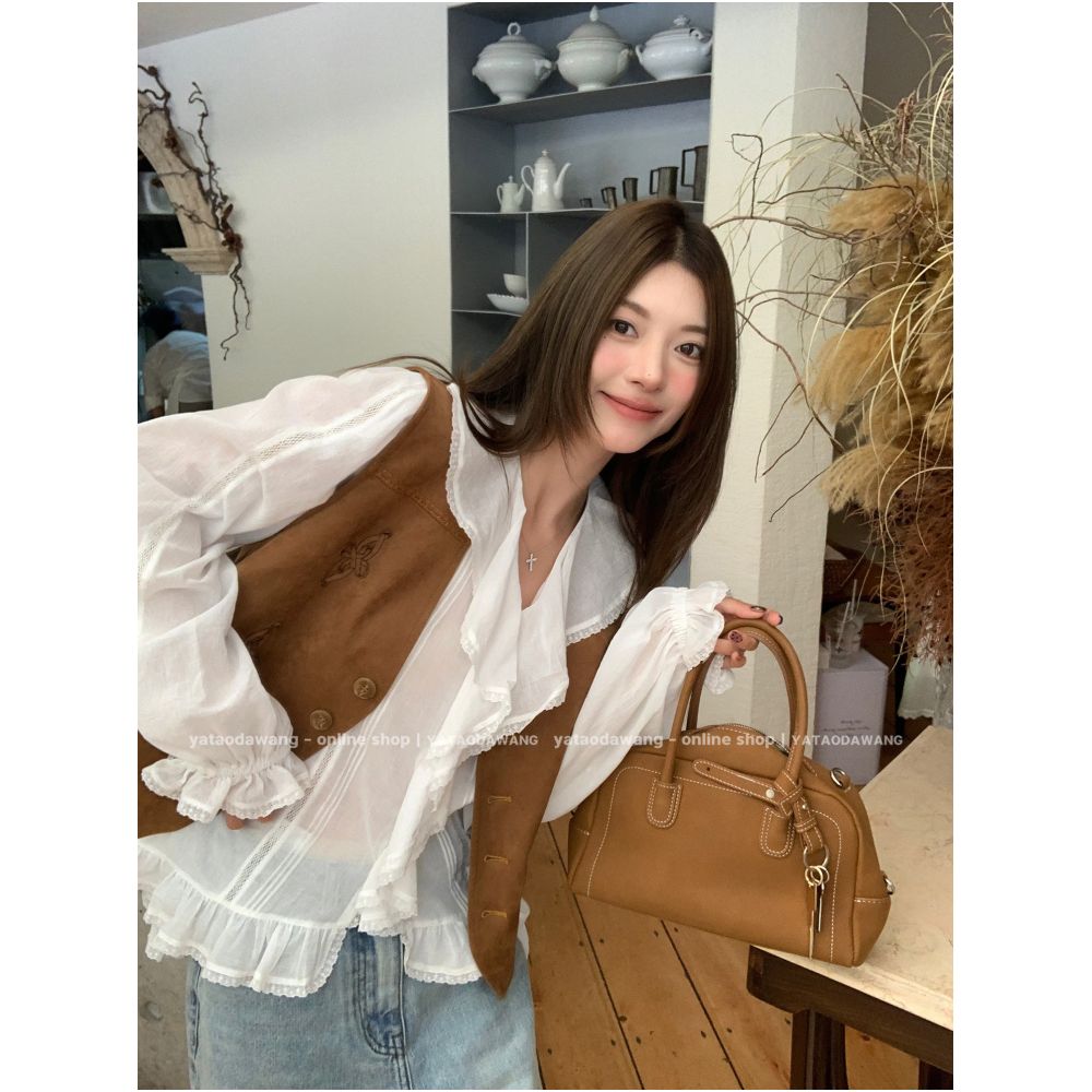 ASAYA7226 – Vintage Suede Embroidered Vest 🤎🍂