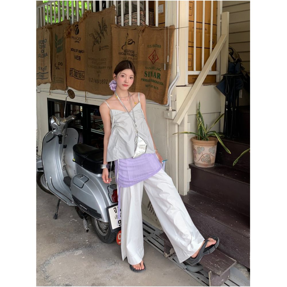 Big Dog with Braces Midsummer Night Gray Camisole Vest for Women 2025 New Style Super Cute No Bra Pads image 0