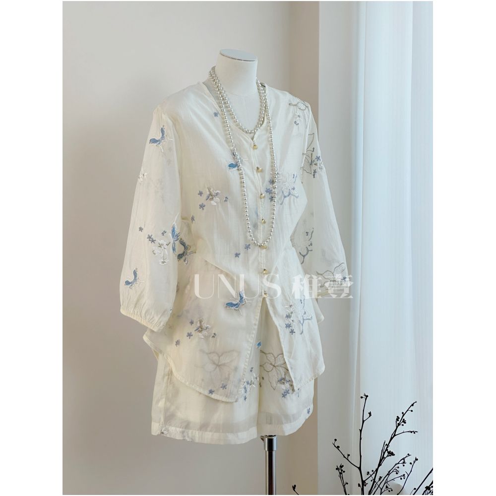 ASAYA7268 – Butterfly Whisper Embroidered Set 🦋🤍