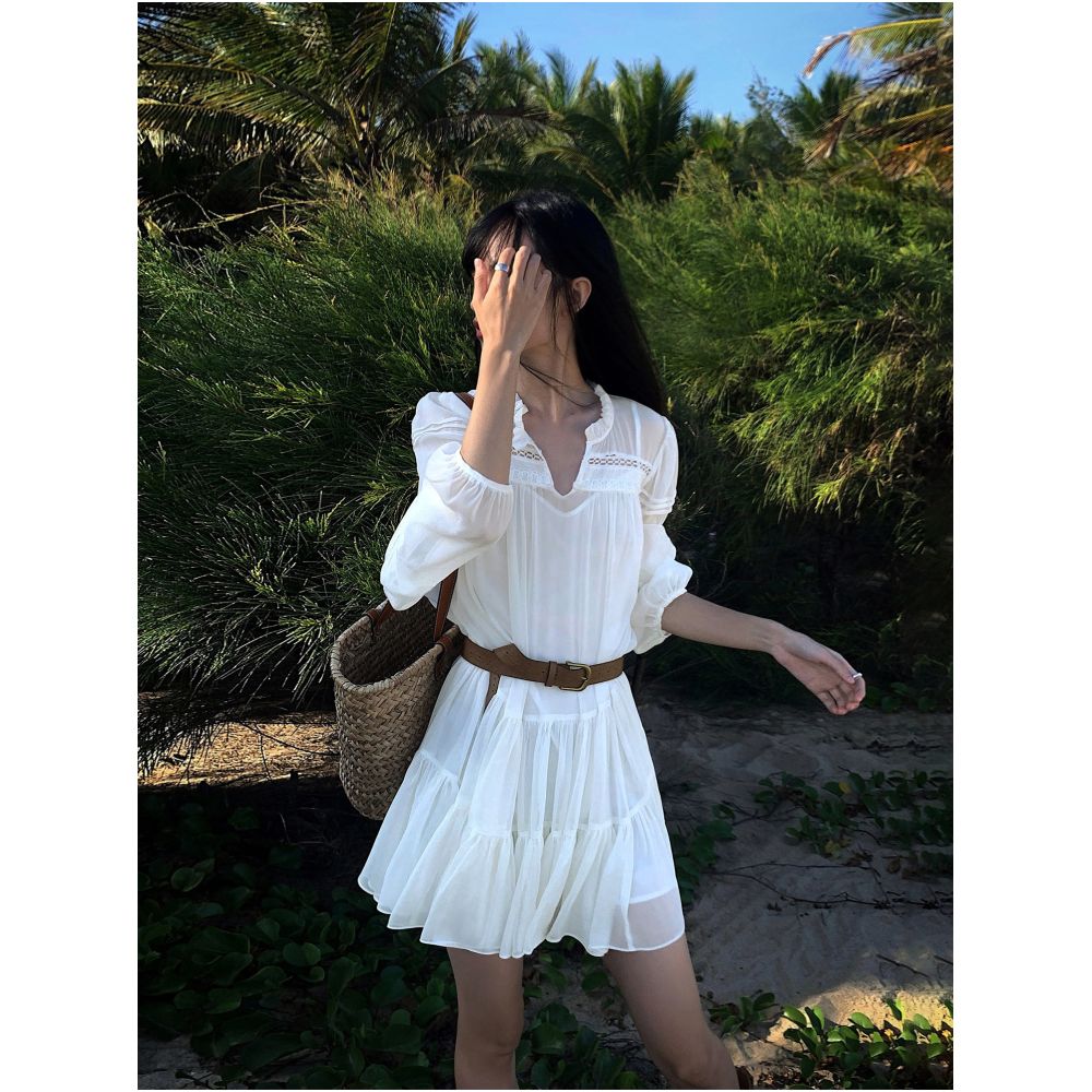 ASAYA7270 – Whisper Breeze Ruffle Dress 🤍🌿