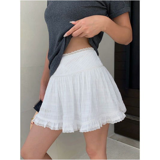 ASAYA7289 – Romance Ruffle Mini Skirt 🤍🖤
