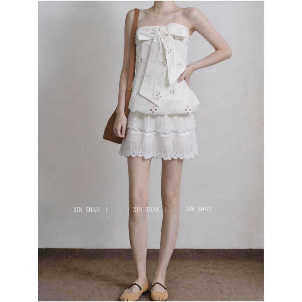 Johor Bahru Studios Strapless Two Piece Set Elegant and Sweet Spicy Style New Summer 2026 Arrival image 1
