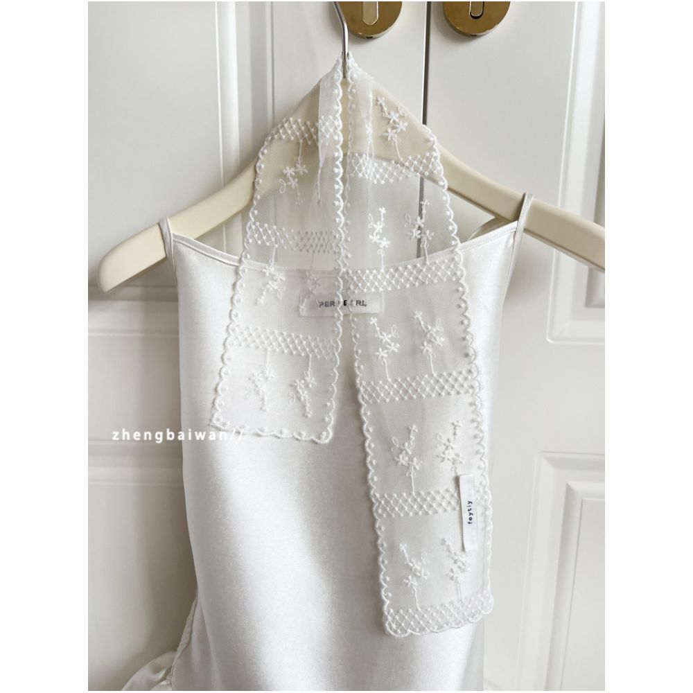 Zheng Baiwan s niche design features layered lace ribbon scarves that are fashionable versatile and easy to match perfect for clavicle neckbands and trendy women image 4