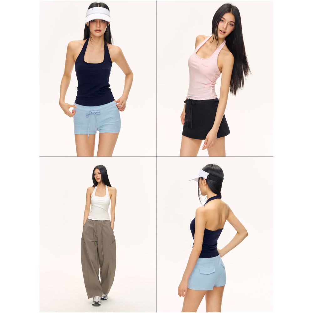 CLIMAX VISION Padded Lyocell High Elastic Slim Fit U Neck Halter Neck Sports Tank Top for Outerwear image 0