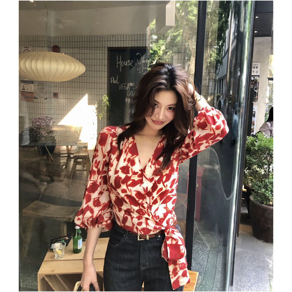 ASAYA7430 – Scarlet Bloom Silk Dress 🌹🍒